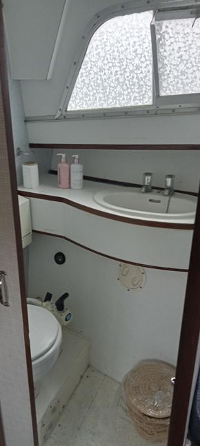 Bow of boat bathroom