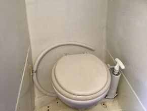 Toilet with new pump unused