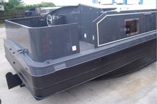 60x12 sailaway widebeam barge on mooring