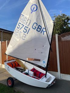 Optimist sailing dinghy