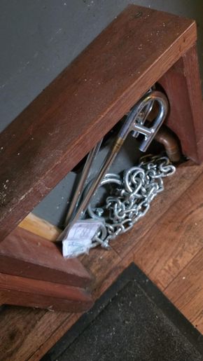 Engine Room storage for mooring hooks & chains