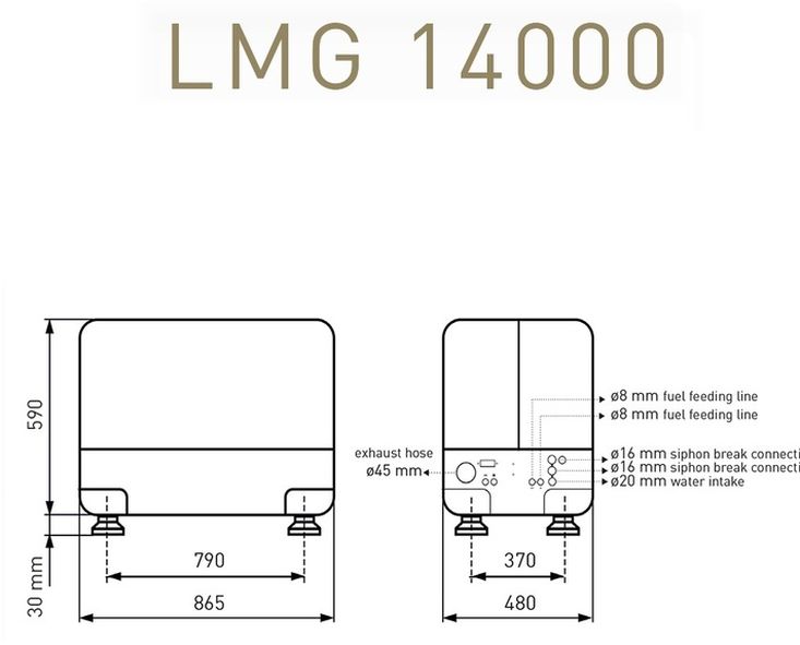 NEW Lombardini LMG14000 12kW 15kVA Single Phase 50Hz Marine Diesel Generator