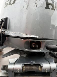 NEW HONDA BF50LRTU OUTBOARD ENGINE. SOME DAMAGE
