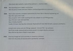 Maintenance history list