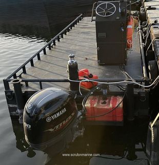 24' x 8' Steel Spud Barge With Ramps and Yamaha