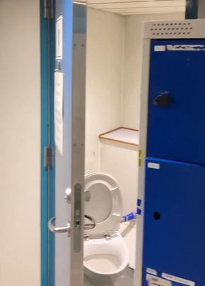 Crew toilet and locker