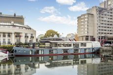 1930s steel barge, St Katharine Docks, Wapping, E1W