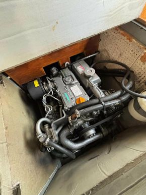 Yanmar 3YM30 located under cabin seating