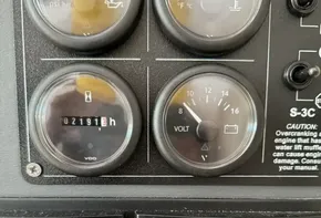 Control panel of a 2020 Leopard 50 boat, displaying voltage and frequency readings.
