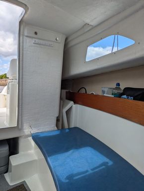 Looking down the port side when facing astern