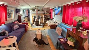 Large & spacious open plan lounge & kitchen, including a Munroe 5 multi fuel stove.