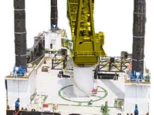 Non-Propelled Self-Elevating Jack-Up Barge w/ 300 T SWL Pedestal Crane