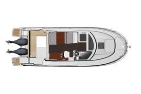 Jeanneau Merry Fisher 895 Offshore - diagram of cockpit and wheelhouse seating