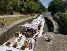 Hotel barge in operation Canal du Midi 30m x 5m